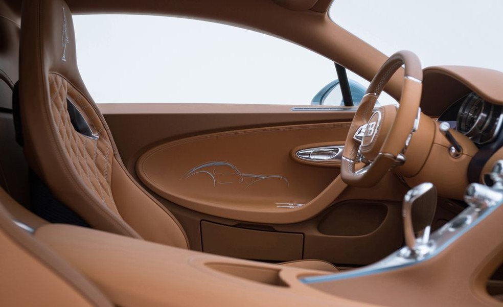 Versão especial do Chiron tem acabamento exclusivo em referência ao Type 57 — Foto: Divulgação