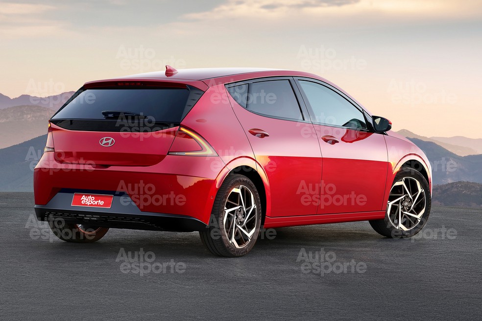 Hyundai HB20 de nova geração terá lanternas em forma de bumerangue sem efeito tridimensional — Foto: João Kleber Amaral/Auto News Brasil