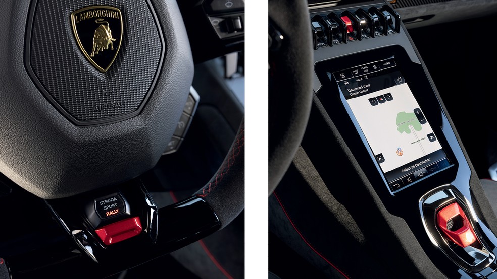 Lamborghini Sterrato deixa as funcionalidades todas próximas ao toque do motorista — Foto: Divulgação