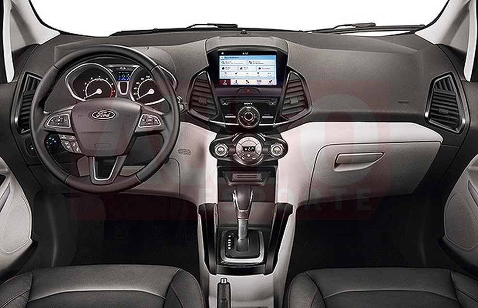 Interior do novo Ford EcoSport revelado em projeção (Foto: Renato Aspromonte/Auto News Brasil) — Foto: Auto Esporte