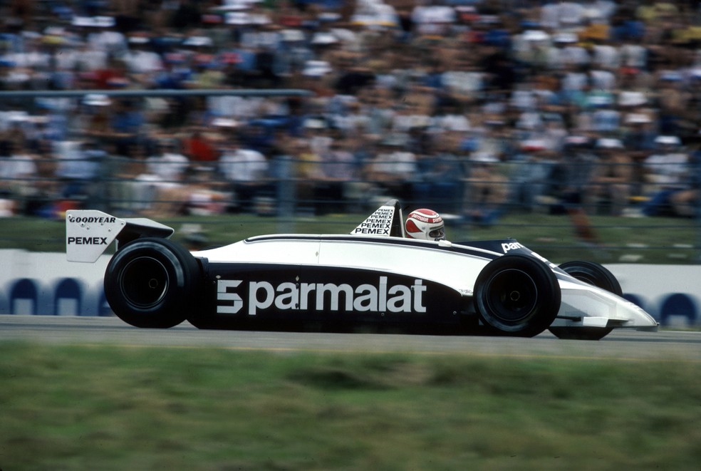 Carro de Nelson Piquet em 1981, da Brabham, era equipado com motor da Ford-Cosworth — Foto: Getty