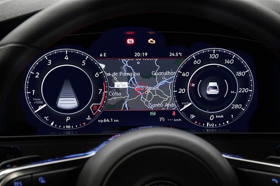Só o GTI tem o quadro de instrumentos em tela digital (Foto: Divulgação) — Foto: Auto Esporte