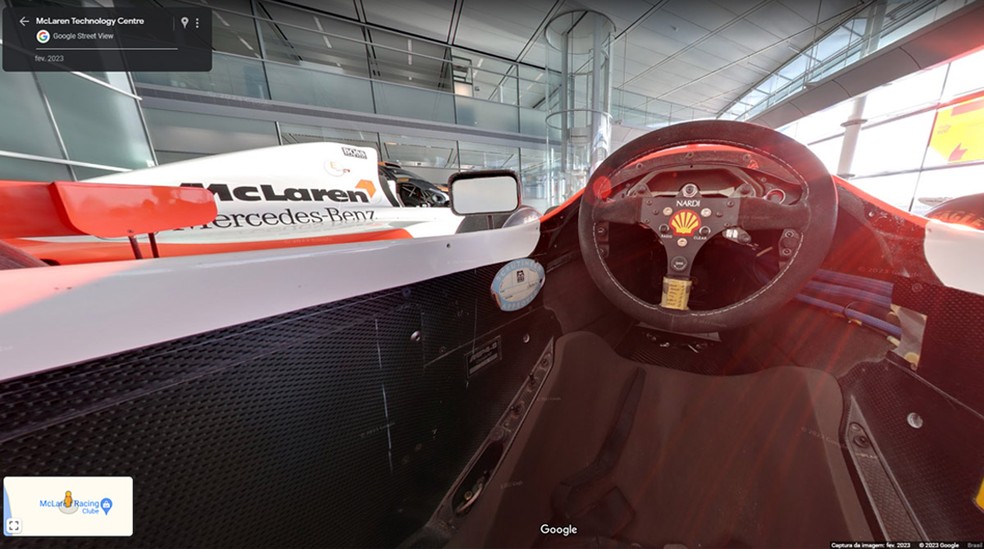 Google Street View agora traz cockpit de alguns carros da McLaren — Foto: Reprodução