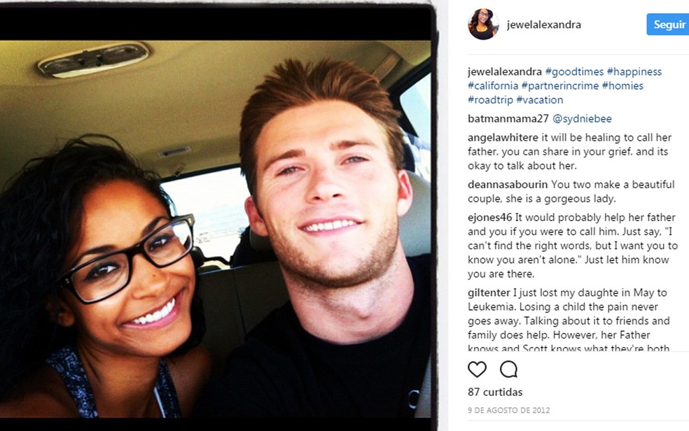 Jewel Bragman é uma das vítimas dos airbags da Takata; ela foi namorada do ator Scott Eastwood — Foto: Reprodução/Instagram