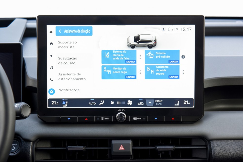 Novo Toyota RAV4 2026 conta com o Toyota Safety Sense (TSS 4.0), a geração mais tecnológica do pacote de segurança ativa da marca — Foto: Divulgação/Toyota