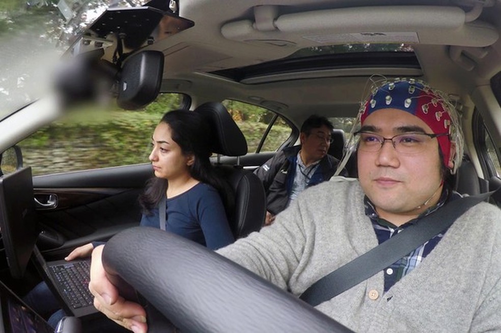 Test drive do "Brain-to-vehicle" (B2V) in Atsugi, no Japão. (Foto: Nissan Motor Co.) — Foto: Auto Esporte