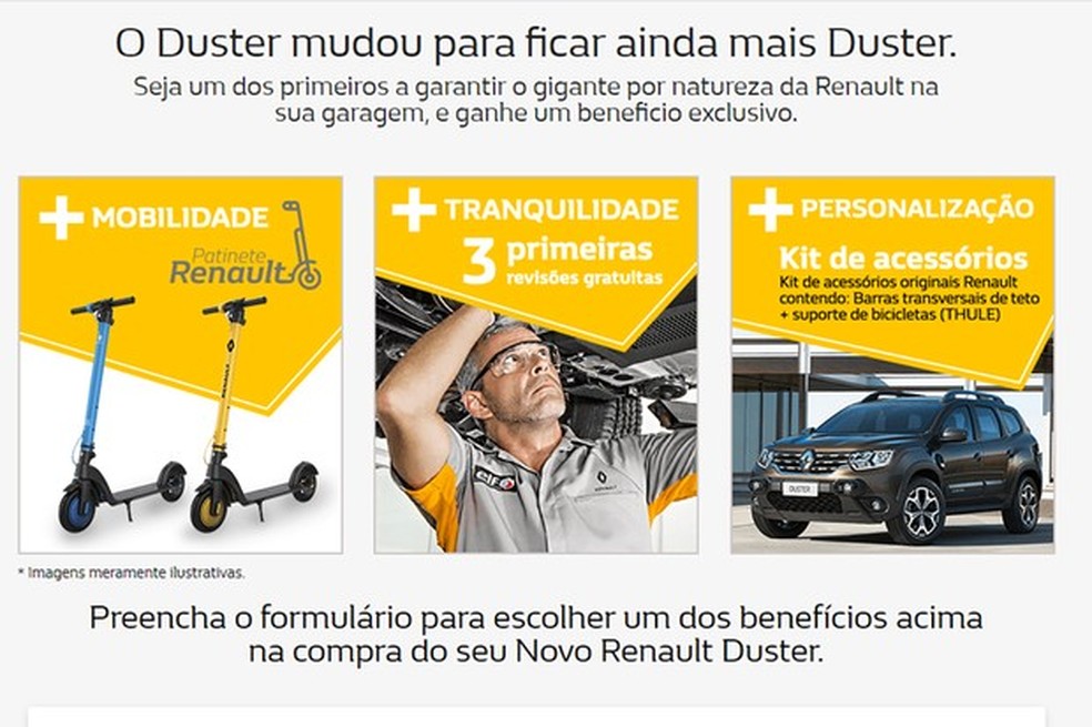 Renault dará patinete elétrico para quem comprar o novo Duster na pré-venda (Foto: Divulgação) — Foto: Auto Esporte
