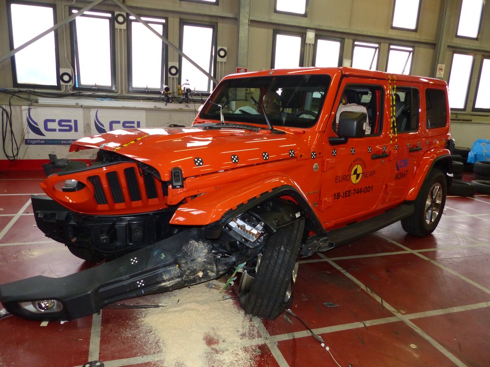 Jeep Wrangler 2018 após teste de colisão feito pelo Euro NCap — Foto: Euro NCap/Divulgação