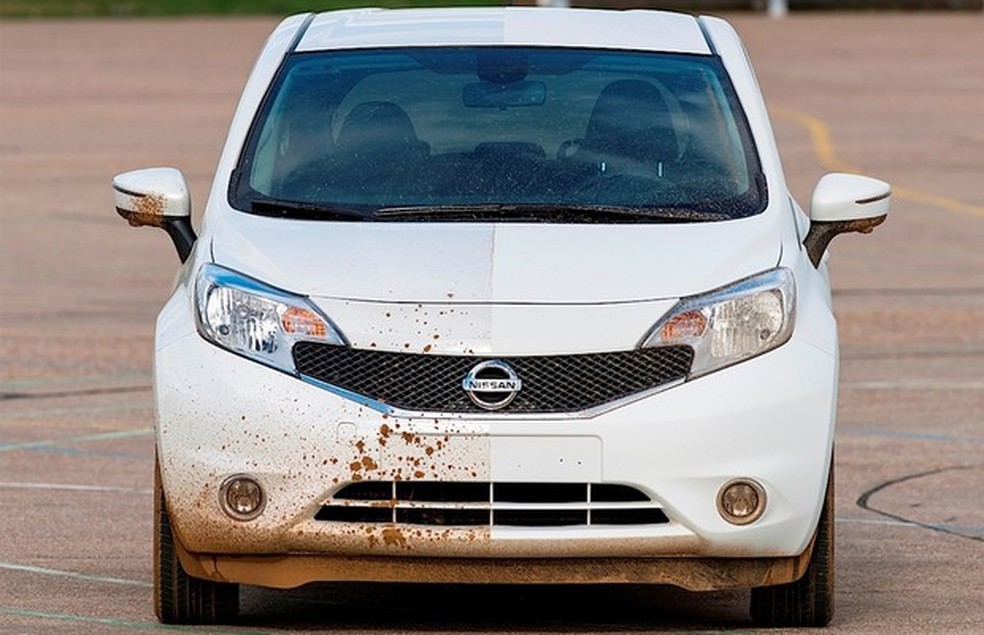 Protótipo do carro auto-limpante, baseado no modelo Note (Foto: Divulgação) — Foto: Auto Esporte