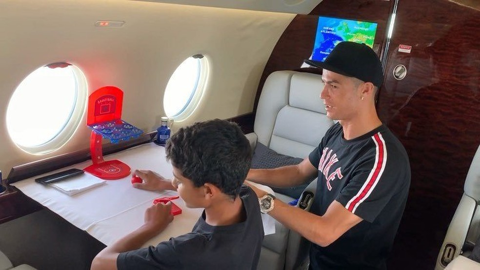 Cristiano Ronaldo e seu filho, Cristiano Júnior — Foto: Reprodução