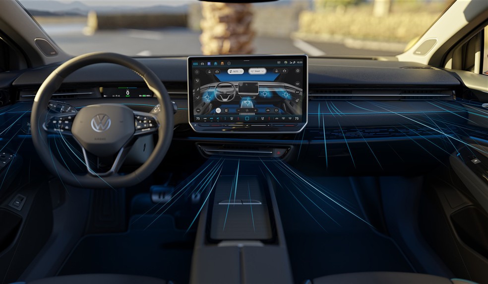 Volkswagen ID.7 tem central multimídia com tela de 15 polegadas — Foto: Divulgação
