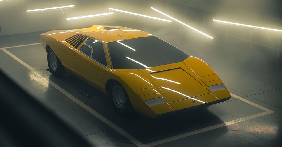 A pintura original Giallo Fly Speciale do Countach original foi resgatada  — Foto: Divulgação