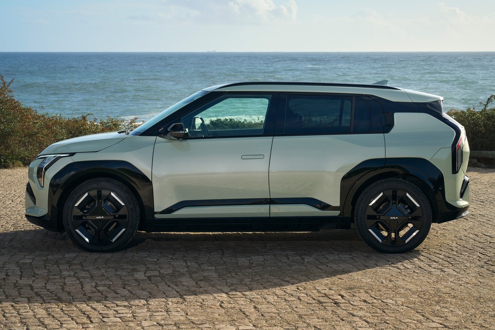 Kia EV3 segue ousada identidade visual da nova família de elétricos da marca sul-coreana — Foto: Divulgação