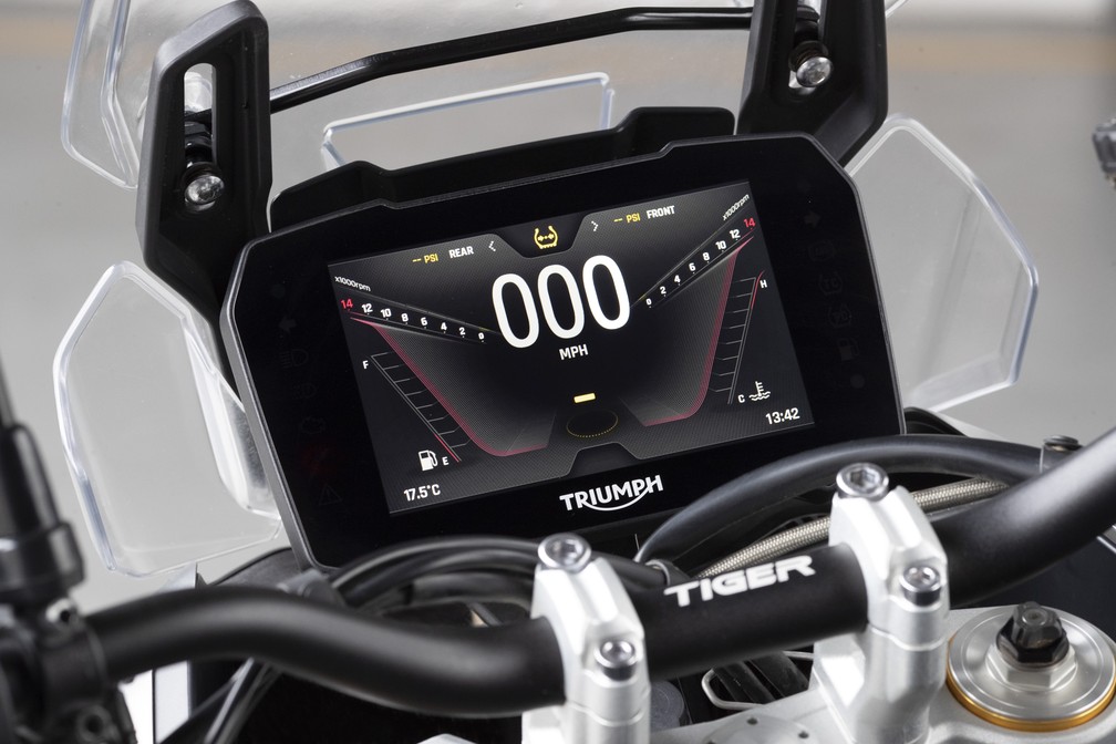 Painel da nova Triumph Tiger 900 Rally Pro — Foto: Divulgação