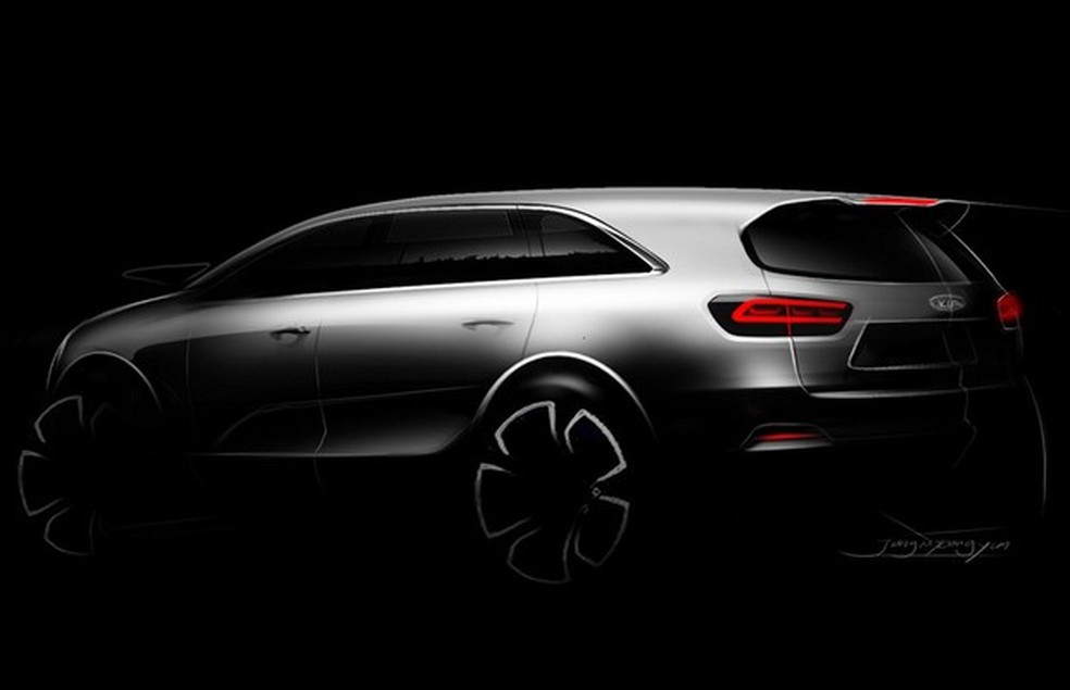 Kia revela teaser do novo Sorento (Foto: Divulgação) — Foto: Auto Esporte