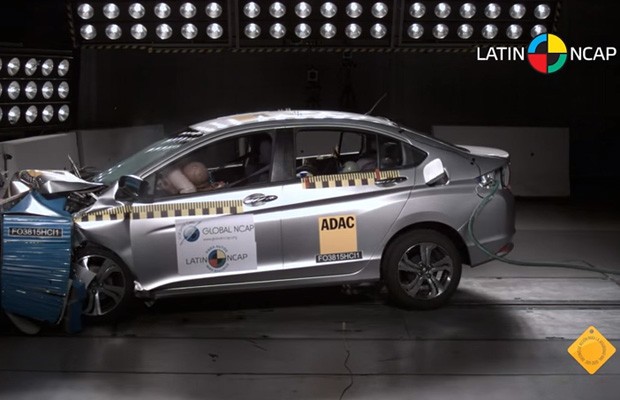 Honda City conquista cinco estrelas na proteção de adultos e quatro estrelas na proteção infantil