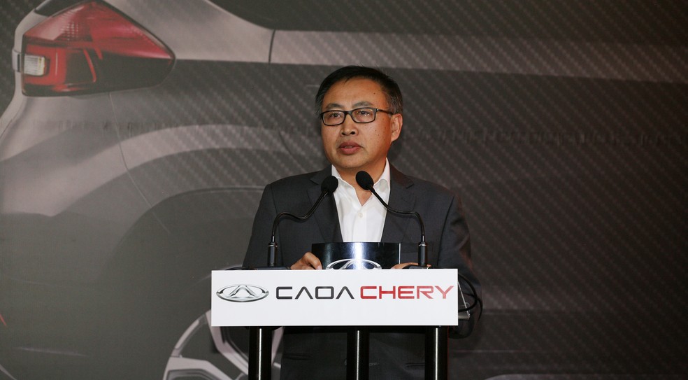 Anning Chen, presidente global da Chery, veio ao Brasil para o lançamento da joint-venture — Foto: Divulgação/Chery