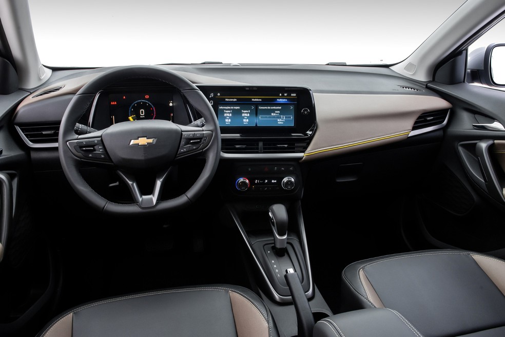 Chevrolet Tracker 2026 tem interior no mesmo estilo da Spin — Foto: Divulgação/Chevrolet