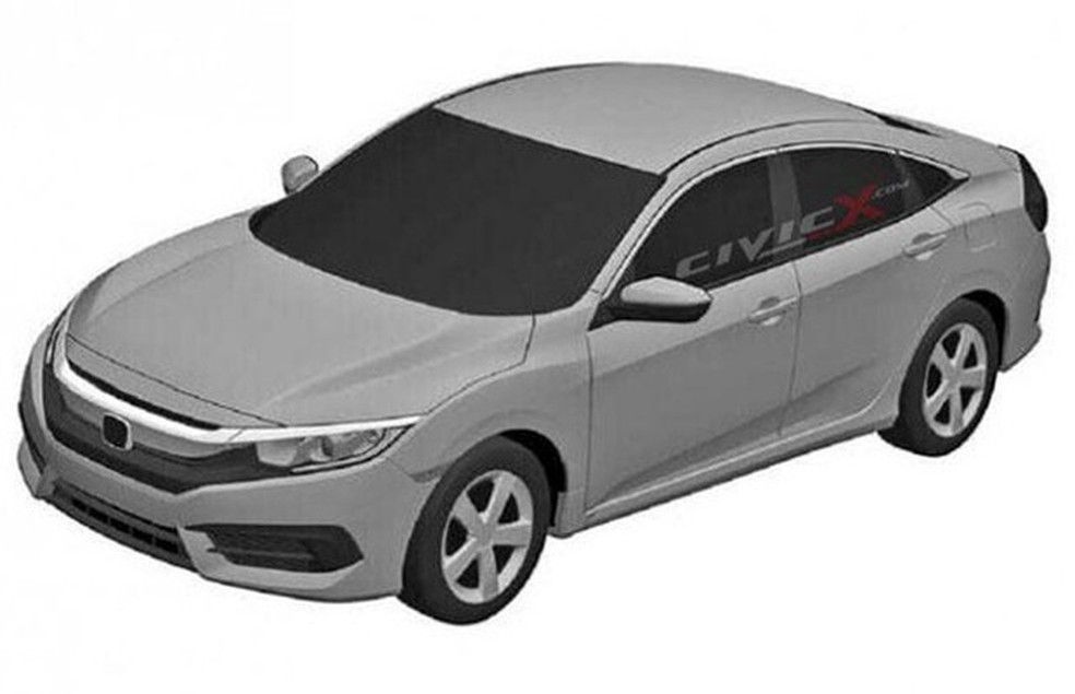 Patente do Honda Civic 2016 Sedan dianteira (Foto: Reprodução) — Foto: Auto Esporte