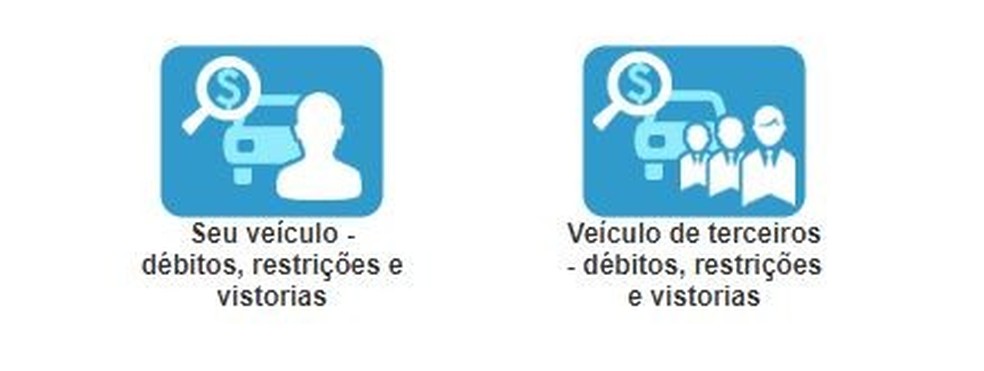 Opções de consulta de débitos Detran-SP (Foto: Reprodução) — Foto: Auto Esporte