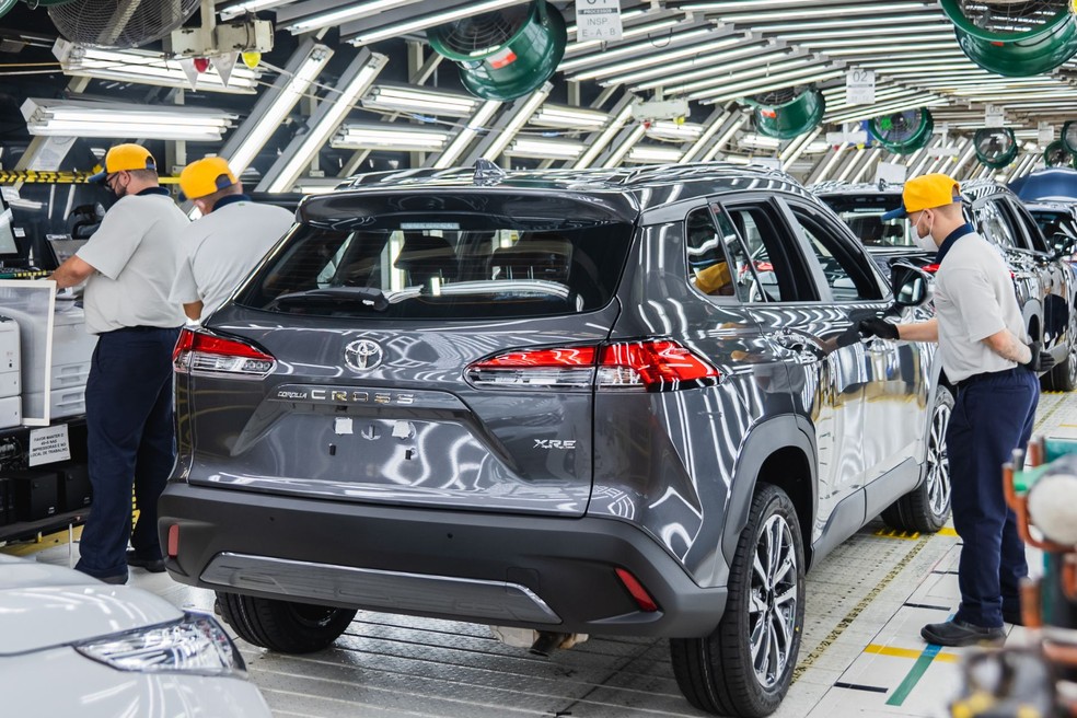 Produção do Corolla Cross na fábrica da Toyota em Sorocaba (SP) — Foto: Divulgação