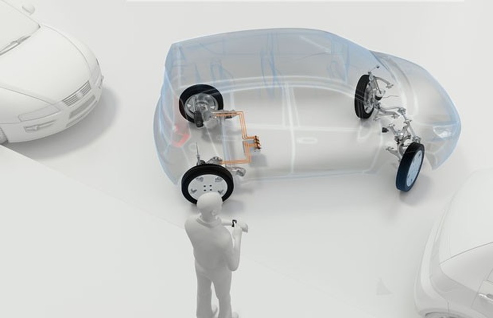 ZF apresenta protótipo que esterça até 75 graus (Foto: Divulgação) — Foto: Auto Esporte