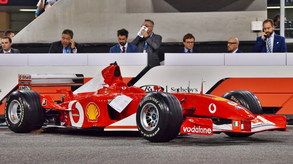 Schumacher venceu três corridas com esse carro: San Marino, Áustria e França — Foto: Divulgação 