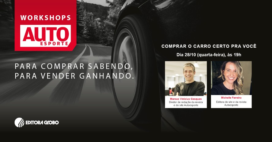 Workshop acontecerá no dia 28 de outubro, às 19h