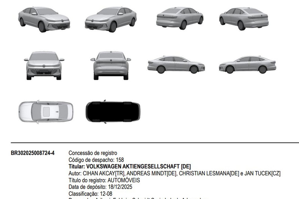 Volkswagen Lavida usa motor 1.5 a gasolina na China  — Foto: Reprodução/Inpi