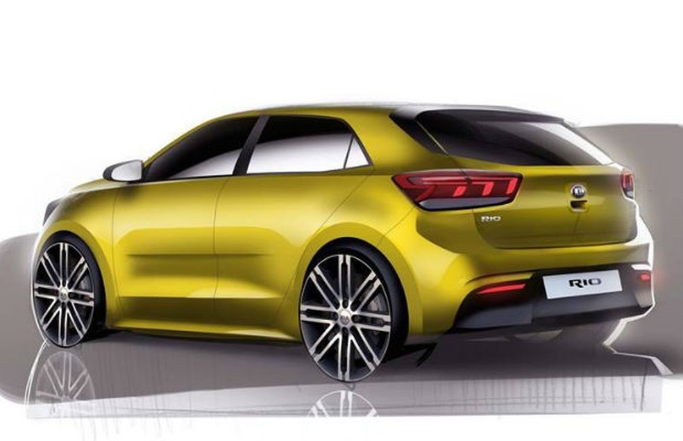 Teaser da quarta geração Kia Rio (Foto: Divulgação/Facebook) — Foto: Auto Esporte