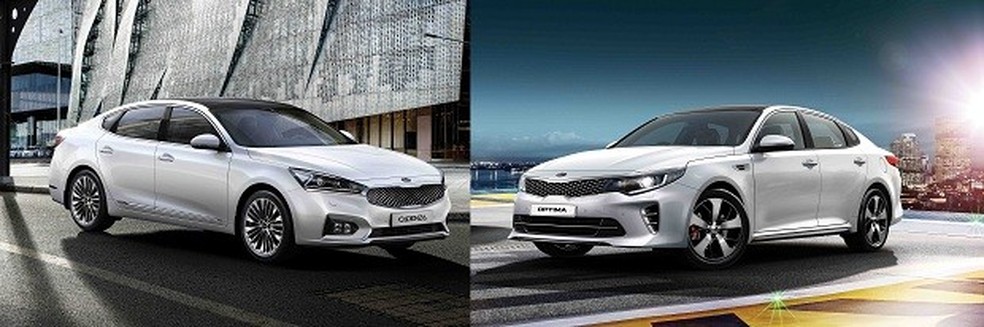 Kia Cadenza e Optima (Foto: Divulgação) — Foto: Auto Esporte