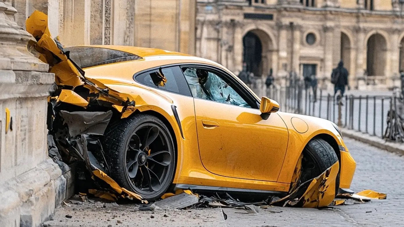 Porsche destruído no Museu do Louvre? Entenda a imagem que viralizou