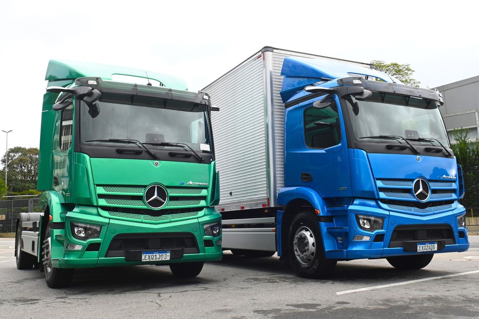 Mercedes-Benz e-Actros 300 e e-Actros 400 chamam a atenção pelo design moderno  — Foto: Divulgação/Fernando Favoretto
