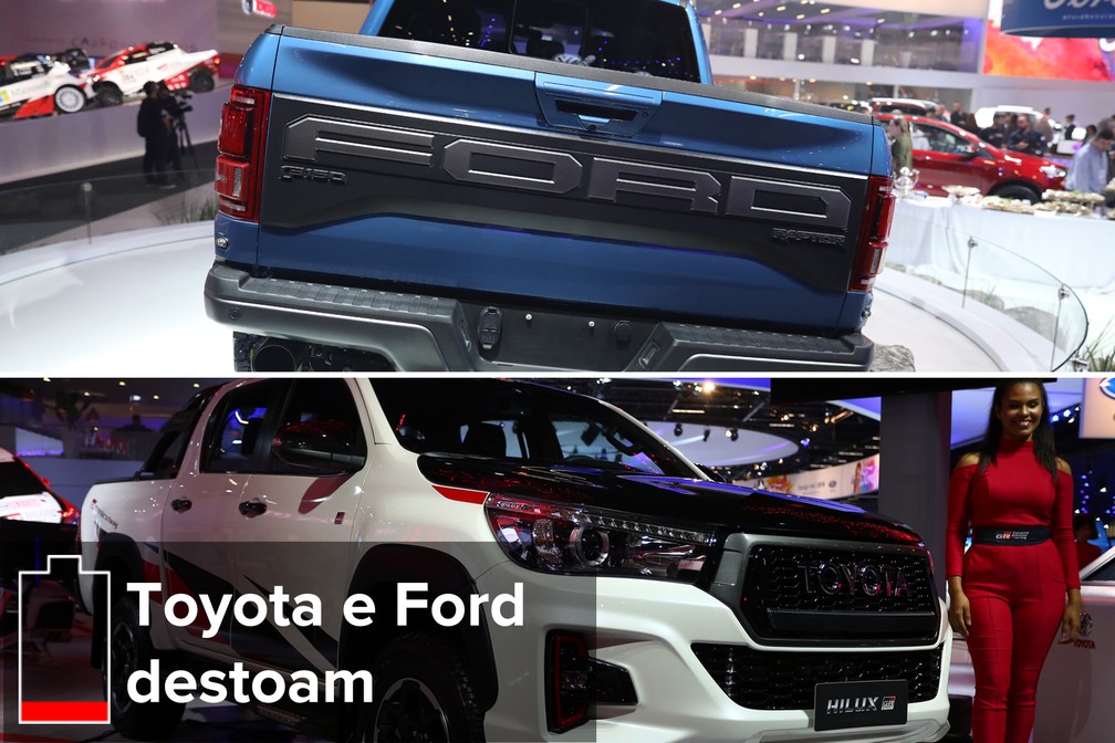 Ford e Toyota no Salão do Automóvel — Foto: Marcelo Brandt/G1