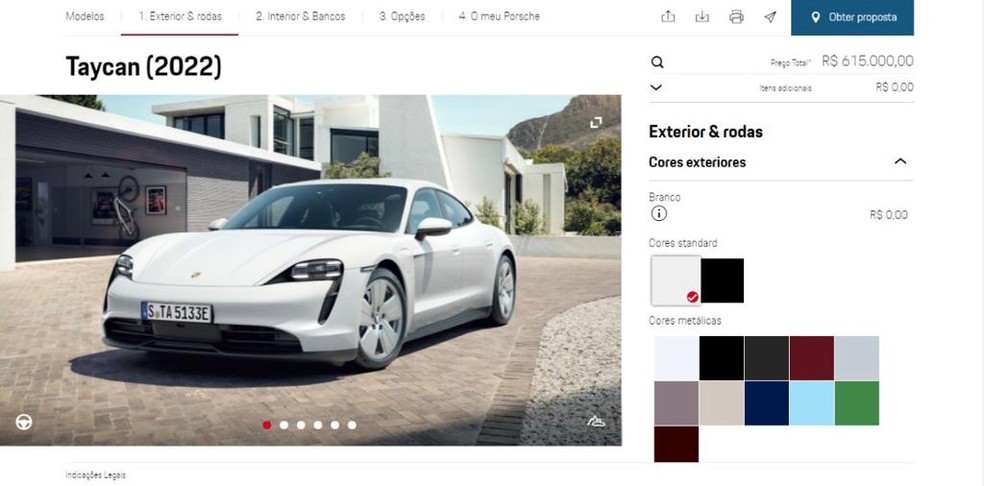 A personalização pode ser feita no site da montadora.  — Foto: Reprodução 