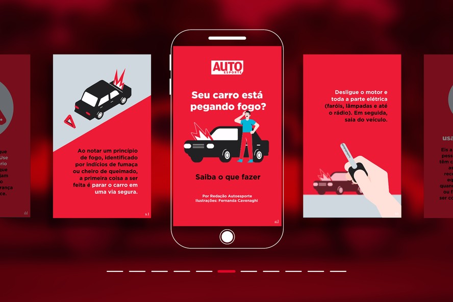 WebStories - Como agir quando seu carro está pegando fogo
