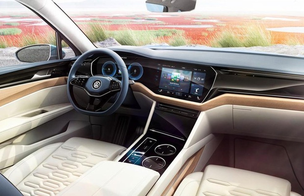 Interior do conceito Volkswagen T-Prime GTE (Foto: Divulgação) — Foto: Auto Esporte