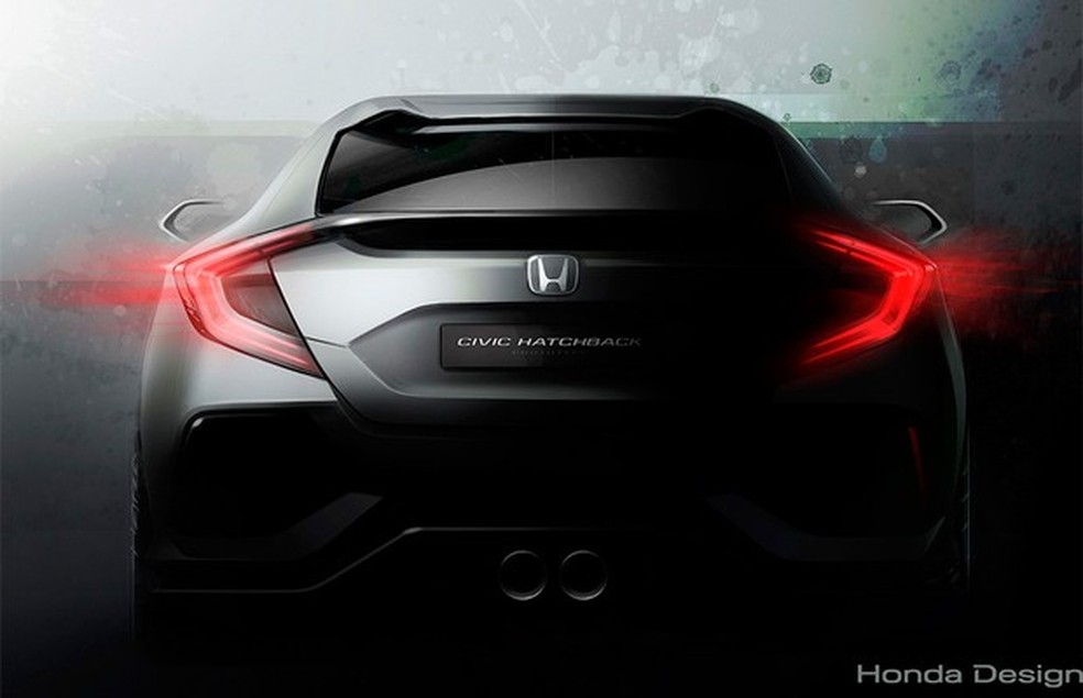 Honda Civic Hatchback aparece em teaser (Foto: Honda) — Foto: Auto Esporte