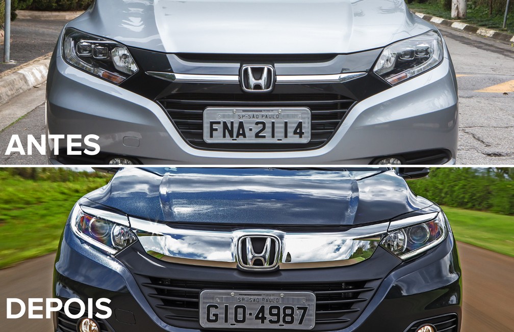 Antes de depois do Honda HR-V — Foto: Celso Tavares/G1 e Divulgação