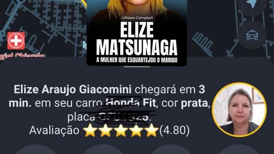 Elize Matsunaga vira motorista de aplicativo com um Honda Fit na sua liberdade condicional