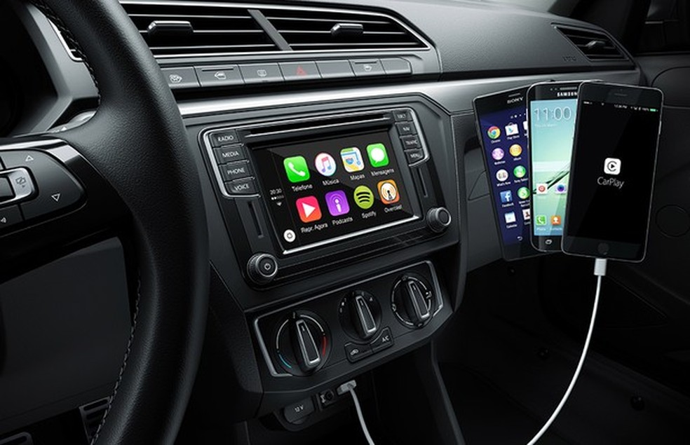 Painel com sistema multimídia do Volkswagen Gol 2017 (Foto: Volkswagen) — Foto: Auto Esporte