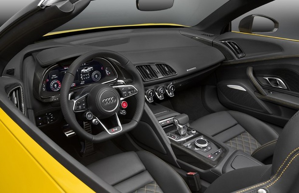 Interior do Audi R8 Spyder V10 (Foto: Divulgação) — Foto: Auto Esporte
