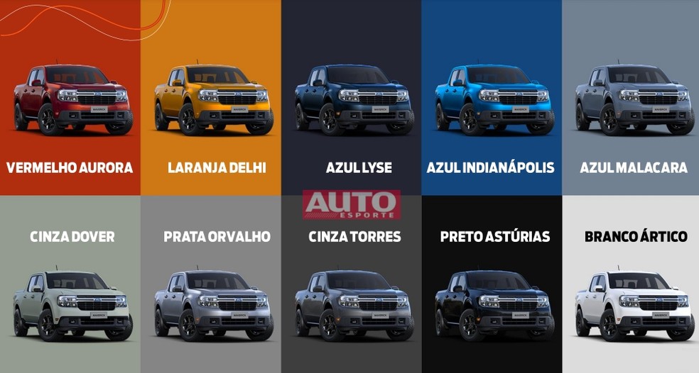 A Ford Maverick é oferecida com 10 cores  — Foto: Divulgação 