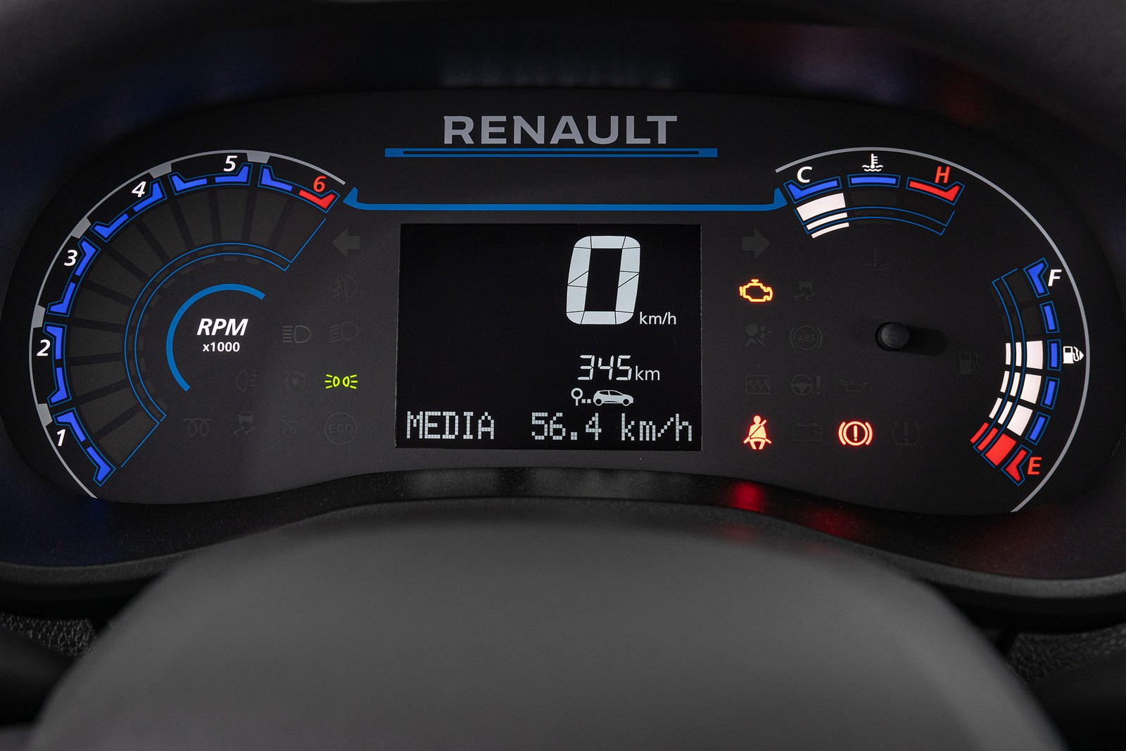 Painel de instrumentos do Renault Kwid 2023 — Foto: Divulgação