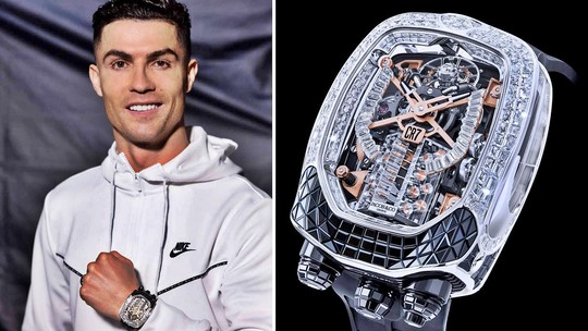 Cristiano Ronaldo compra relógio de diamantes de R$ 4,7 milhões inspirado no Bugatti Chiron