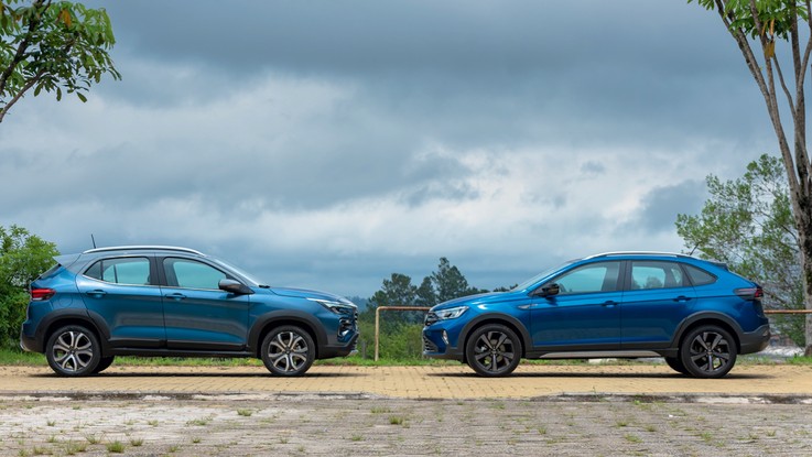 Volkswagen Nivus Highline e Fiat Pulse Impetus - Perfis distintos: O Pulse tem mais jeitão de SUV e o Nivus traz uma linha “acupezada”, como deve ser  o modelo derivado do rival