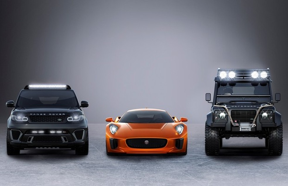 Range Rover Sport SVR, Jaguar C-X75 e Land Rover Defender (Foto: Divulgação) — Foto: Auto Esporte
