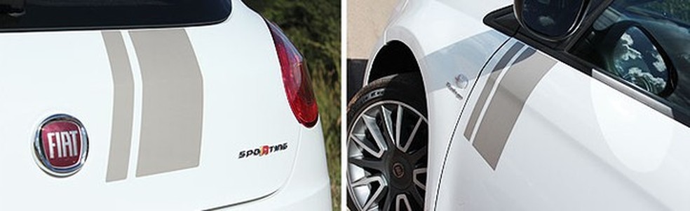 Adesivos, capa de retrovisor e máscaras cinza nos faróis diferenciam versão Sporting  — Foto: Auto Esporte