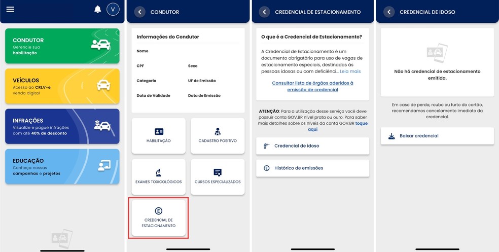 Auto News Brasil mostra passo a passo para solicitar cartão de estacionamento para idoso pelo celular — Foto: CDT/Auto News Brasil