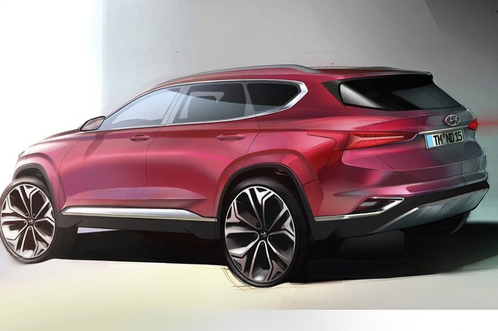Hyundai divulga primeiras imagens da nova geração do Santa Fe (Foto: Divulgação) — Foto: Auto Esporte